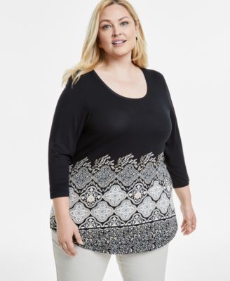 JM Collection - Plus Size Winding Elegance Top