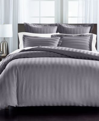 Charter Club - Damask Thin Stripe Cotton 550-Thread Count 3-Pc. Full/Queen Duvet Cover Set