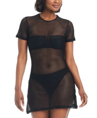 Sanctuary - Women's Cotton Side-Slit Crochet Cover-Up Dress