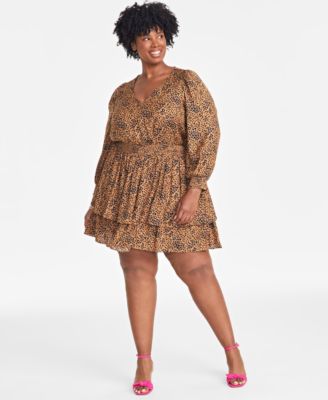 On 34th - Plus Size Wild Hearts Tiered Minidress