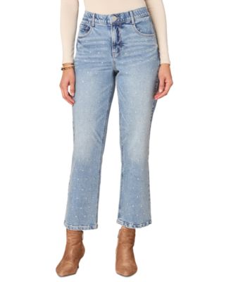 Democracy - Women's "Ab" Solution High-Rise Round Up Rhinestone Boyfriend Jeans