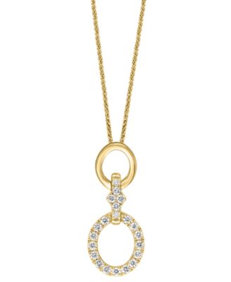 LALI Jewels - Diamond Oval Link 18" Pendant Necklace (1/2 ct. t.w.) in 14k Yellow Gold