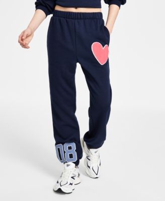 Madden Girl - Juniors' Heart-Patch Jogger Sweatpants
