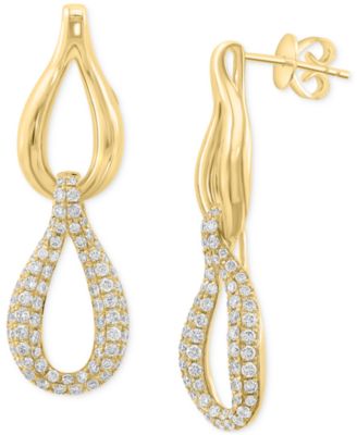 EFFY Collection - Diamond Double Teardrop Earrings (1-3/8 ct. t.w.) in 14k Gold