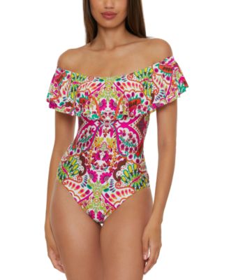 Trina Turk - Women's Printed Ruffle One-Piece Swimsuit