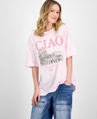 Love Tribe - Juniors' Ciao Graphic Boyfriend Tee