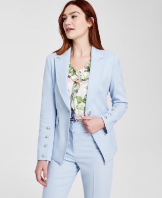 Tahari ASL - Women's One-Button Peak-Lapel Twill Blazer