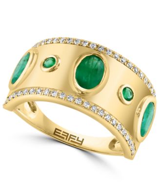 EFFY Collection - Diamond (1/5 ct. t.w.) & Emerald (1-1/3 ct. t.w.) Ring in 14k Gold