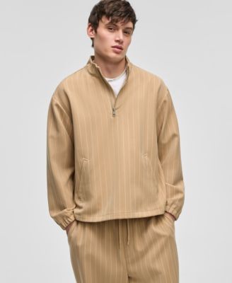 Mode of One - Men's Pinstripe 1/4-Zip Track Jacket