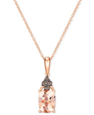 Le Vian - Morganite (1-1/20 ct. t.w.) & Chocolate Diamond (1/10 ct. t.w.) Pendant 20" Necklace in 14k Strawberry Gold