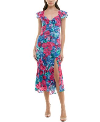 BCX - Juniors' Floral Jacquard Midi Bodycon Dress