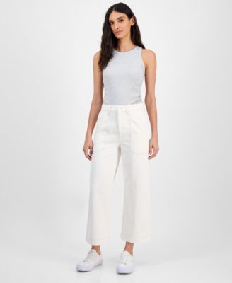 BOSS Orange - Women's High-Rise Cropped Wide-Leg Jeans