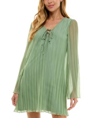 City Studios - Juniors' Pleated Mesh A-Line Dress
