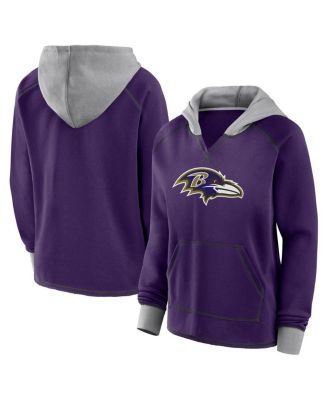 Logo Athletic - Women's Purple Baltimore Ravens Boom Fleece Pullover V-Neck Hoodie