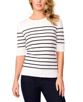Melissa Paige - Women's Striped Elbow-Sleeve Sweater