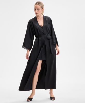 I.N.C. International Concepts - Women's Lace-Trim Satin Robe