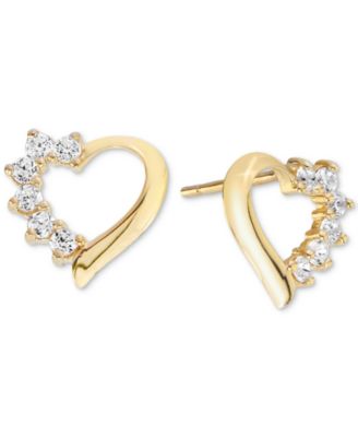 Macy's - Cubic Zirconia (1/4 ct. t.w.) Bow Post Earrings in Sterling Silver