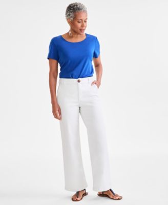Style & Co - Women's Dobby Mid-Rise Wide-Leg Pants, Exclusively at Macy's