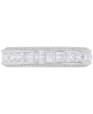 Macy's - Pav&eacute; & Square Cubic Zirconia Stack Ring in Sterling Silver