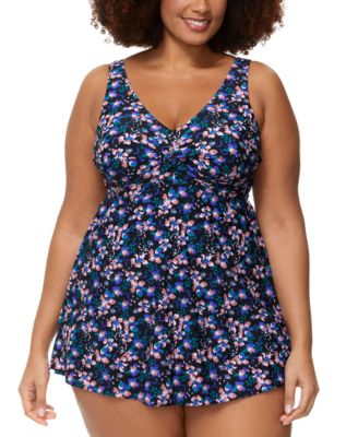 Raisins Curve - Plus Size Lucia V-Neck Swimdress