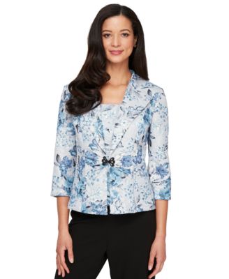 Alex Evenings - Petite Metallic Jacquard Jacket & Top Set