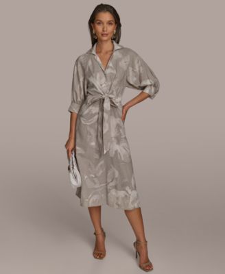 Donna Karan New York - Women's Floral Tie-Front Dress