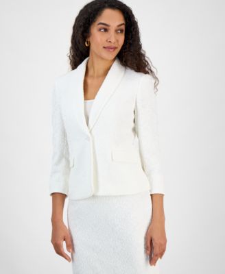 Kasper - Women's Bonded-Lace Shawl-Collar Jacket, Regular & Petite Sizes