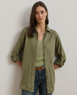 Lauren Ralph Lauren - Plus Size Linen Roll-Tab Shirt