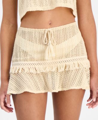 Miken - Women's Crochet Cover-Up Skirt