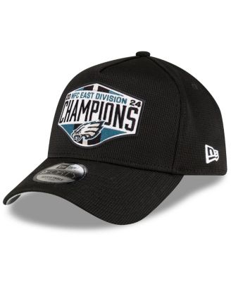 New Era - Men's Black Philadelphia Eagles 2024 NFC East Division Champions Locker Room 9FORTY Adjustable Hat