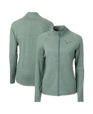 Cutter & Buck - Women's Cutter Buck Heather Green Philadelphia Eagles Gridiron Classics Logo Adapt Eco Knit Heather Full-Zip Jacket