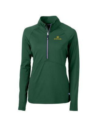 Cutter & Buck - Women's Green Notre Dame Fighting Irish Adapt Eco Knit Half-Zip Pullover Jacket