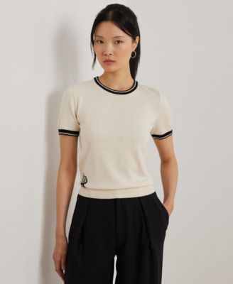 Lauren Ralph Lauren - Women's Two-Tone Short-Sleeve Sweater