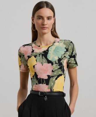 Lauren Ralph Lauren - Women's Floral Stretch Cotton Crewneck Tee