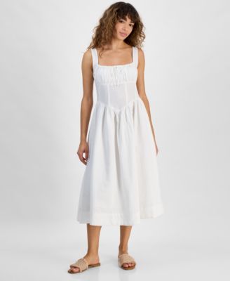 And Now This - Women's Sleeveless Corset Midi Dress