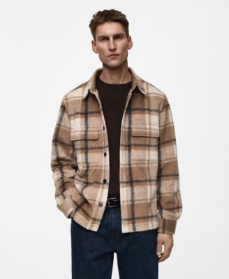 MANGO - Men's Check Flannel Overshirt