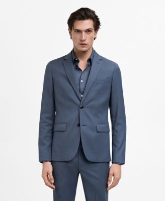 MANGO - Men's Stretch Fabric EU Super Slim-Fit Suit Blazer