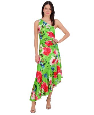 Eliza J - Women's Printed Asymmetric One-Shoulder Midi Dress