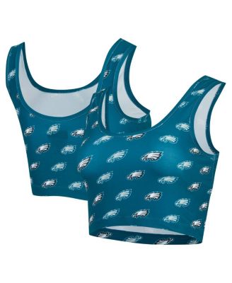Concepts Sport - Women's Midnight Green Philadelphia Eagles Record Allover Print Bralette