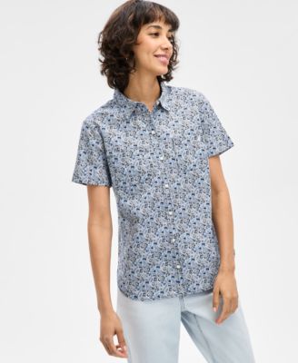 Nautica Jeans - Women's Paisley-Print Cotton Camp Shirt