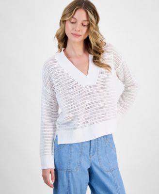 Nautica Jeans - Women's Mesh V-Neck Sweater