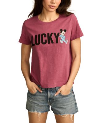 Lucky Brand - Women's Cotton Mickey Lucky Logo Graphic T-Shirt