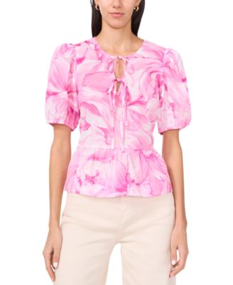 Parker - Women's The Alina Cotton Tie-Front Peplum Top