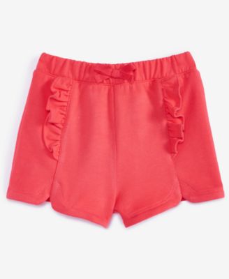 First Impressions - Baby Girls Ruffled French Terry Shorts