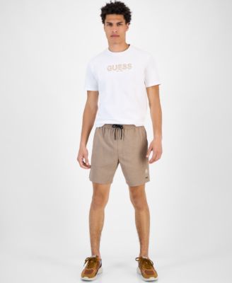GUESS - Men's Solid Drawstring Swim Trunks