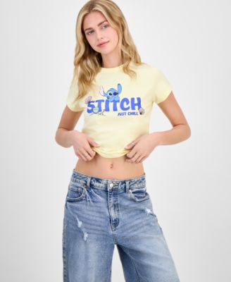 Disney - Juniors' Stitch Shells Short-Sleeve Crewneck Tee