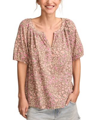 Lucky Brand - Women's Floral Printed Peasant Blouse