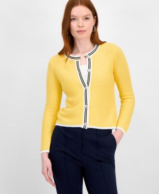 T Tahari - Women's Long-Sleeve Button-Up Sweater