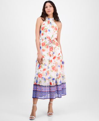 Anne Klein - Women's Printed Chiffon Sleeveless Maxi Dress