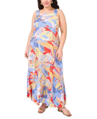 Vince Camuto - Plus Size Printed Square-Neck Sleeveless Maxi Dress